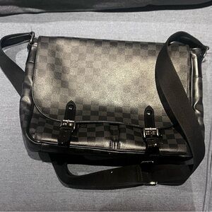 Louis Vuitton Black Checkered Messenger Bag
